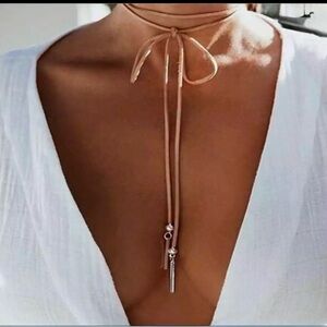 2 New Suede Black Necklace- one with silver tips & the other with teal tips